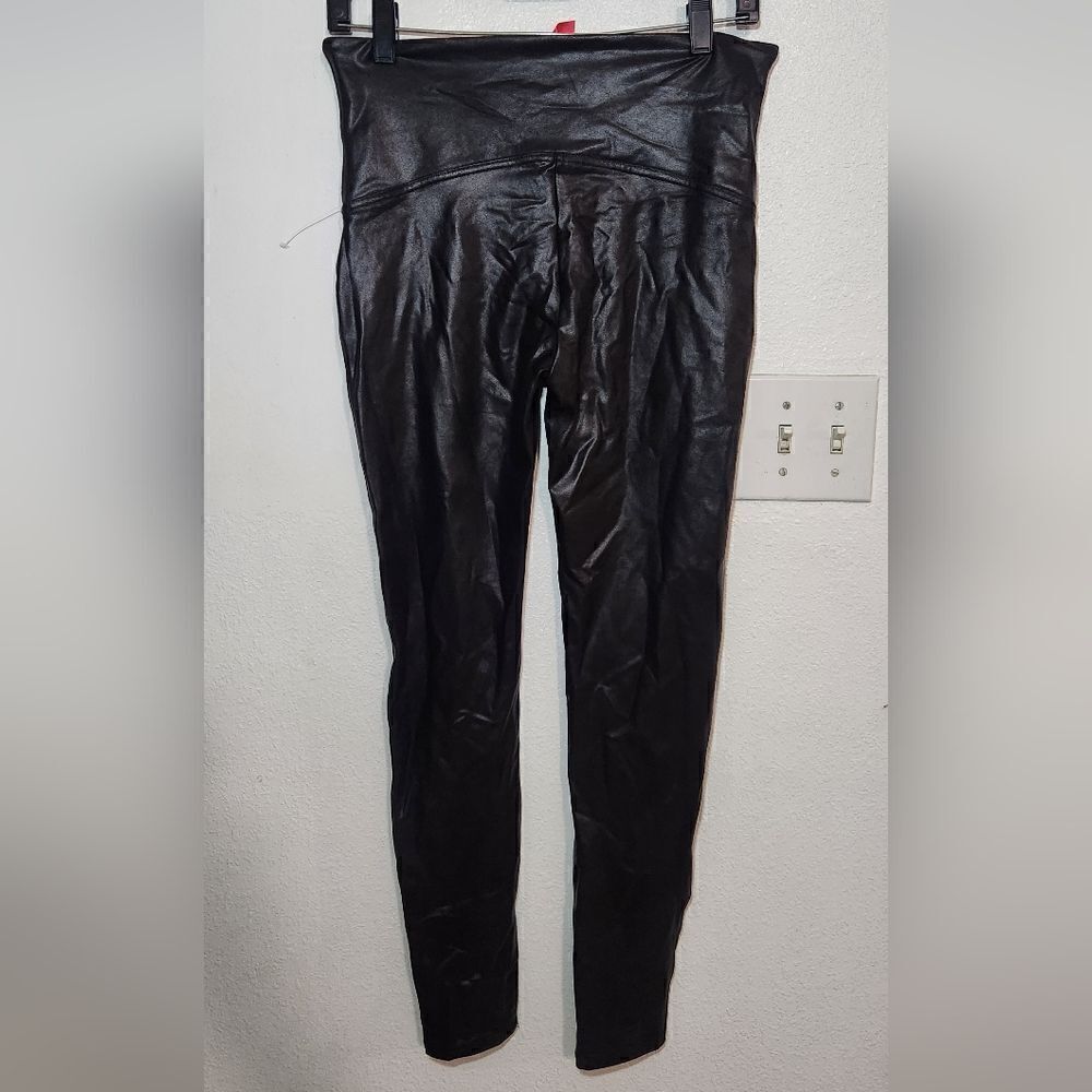 New Spanx Faux Leather Black Leggings Size XL - Picture 9 of 9
